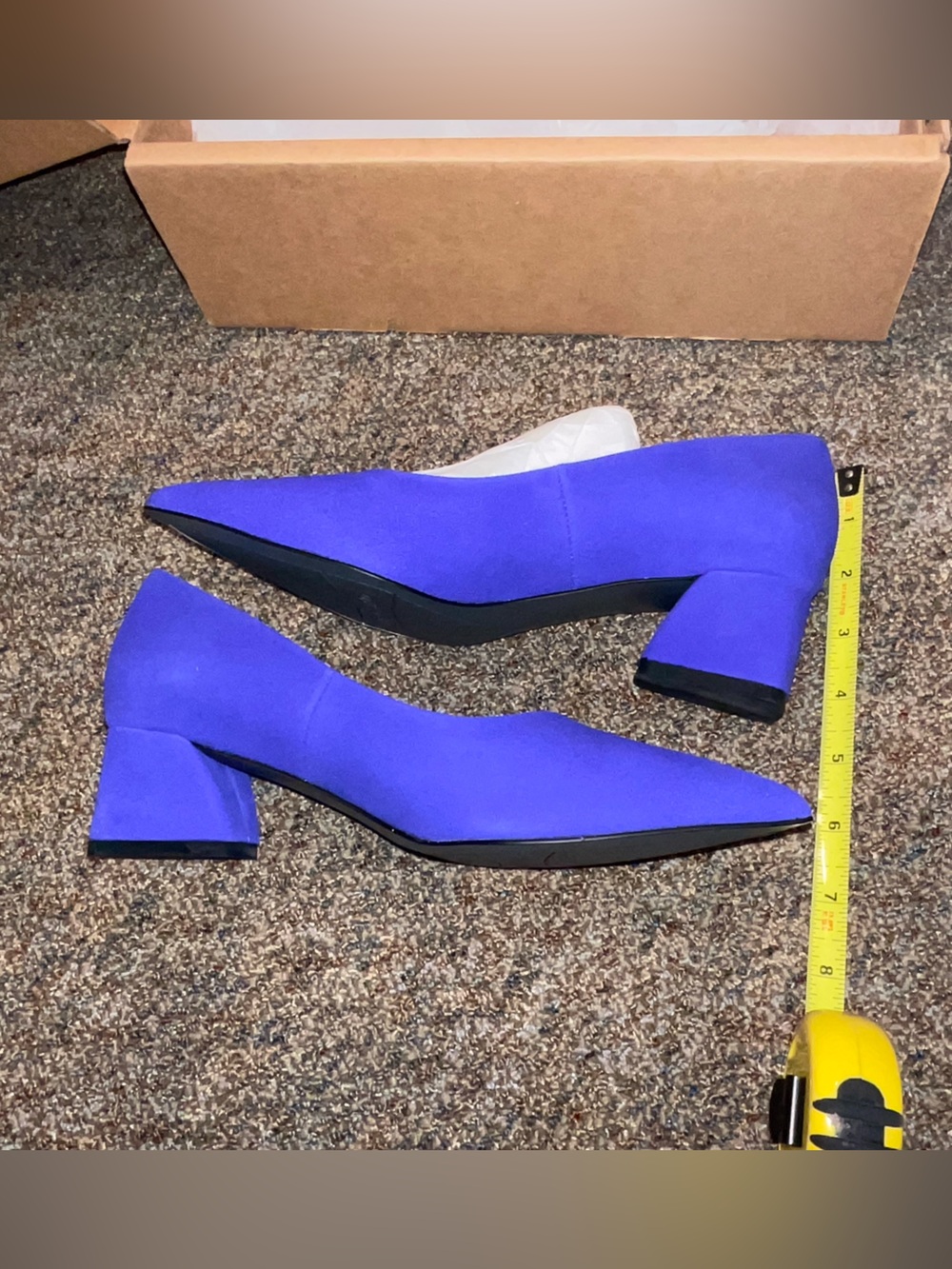 FRANCO SARTO blue pointy pumps NEW royal blue suede cushion insole sz5.5